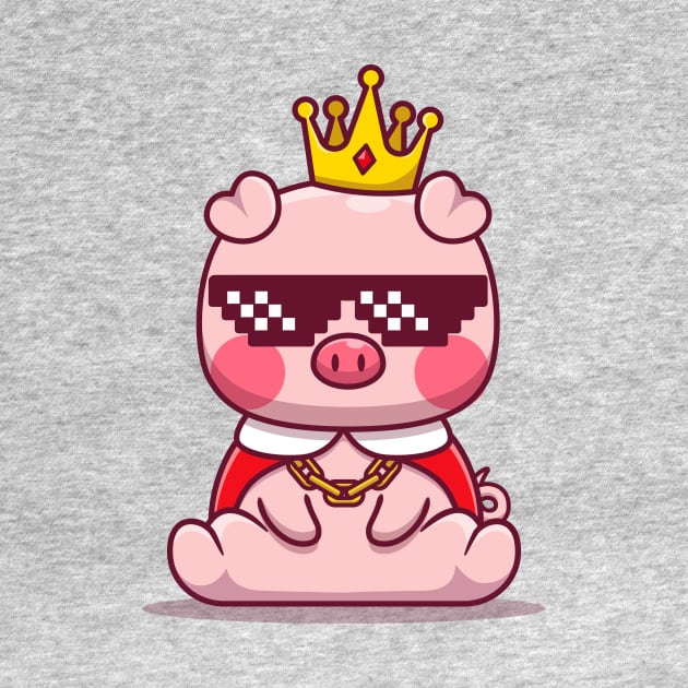 Cute King Pig Wearing Glasses by Catalyst Labs